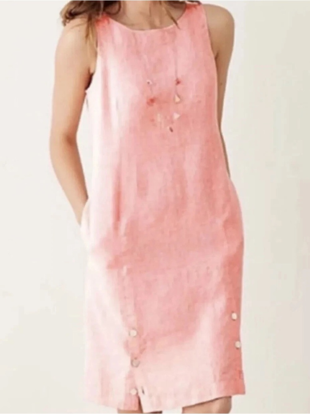 J. Jill Love Linen Sleeveless Popover Shift Dress Large